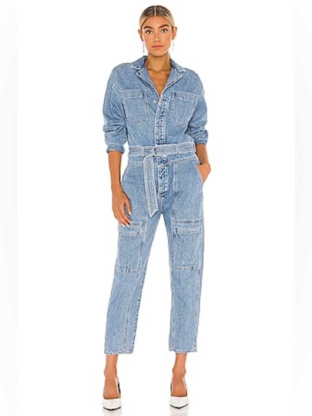 Citizens of Humanity Willa Utility Jumpsuit in Hold Steady Denim Jean Size Small